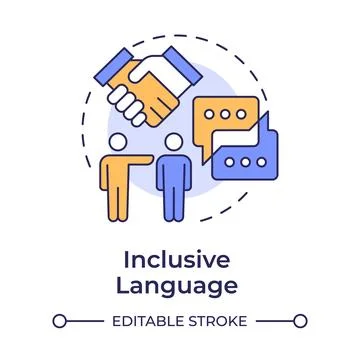 Inclusive language multi color concept icon Stock Illustration