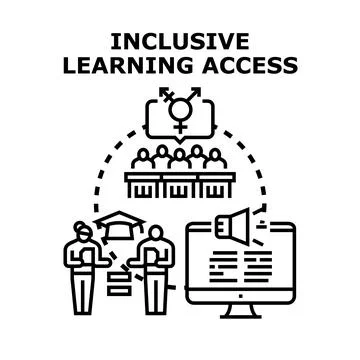 Inclusive learning access concept demonstrating education equality 스톡 일러스트
