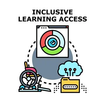 Inclusive learning access concept providing education for everyone イラスト素材