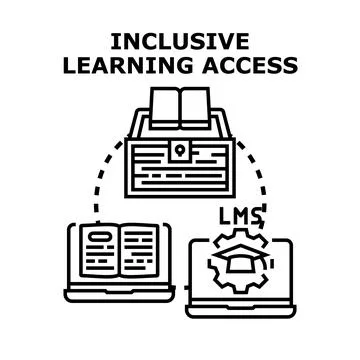 Inclusive learning access with digital education technology Stock Illustration