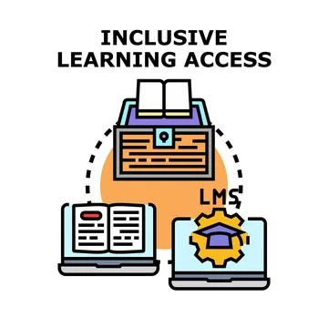 Inclusive learning access with digital education technology Stock Illustration