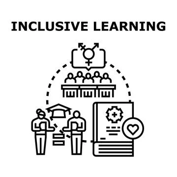 Inclusive learning concept for diverse education system Stockillustratie