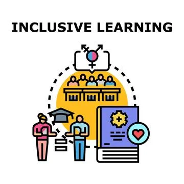 Inclusive learning concept for diverse education system 스톡 일러스트