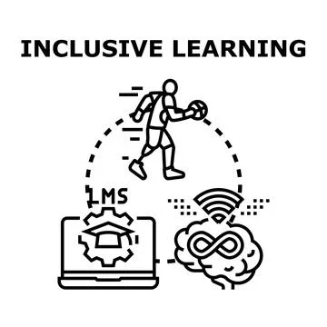 Inclusive learning connecting diverse abilities with education technology Stock Illustration