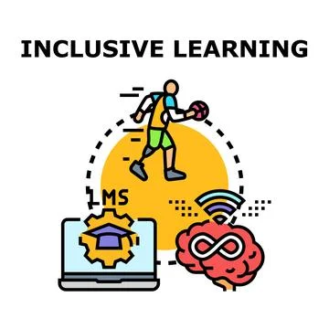 Inclusive learning connecting diverse abilities with education technology Stock Illustration