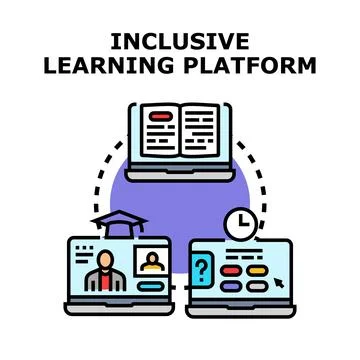 Inclusive learning platform connecting distant students Stock Illustration