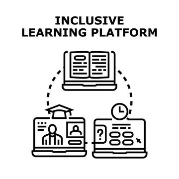 Inclusive learning platform connecting distant students イラスト素材