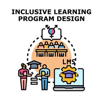 Inclusive learning program design concept developing educational equality Stock-Illustration