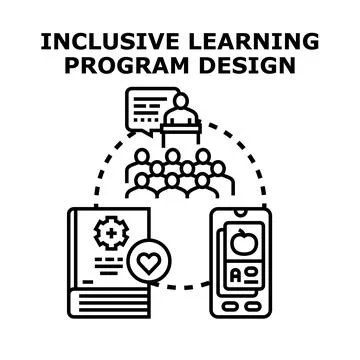 Inclusive learning program design empowering diverse education methodologies Stockillustratie