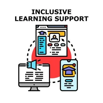 Inclusive learning support on digital education platforms Stock Illustration