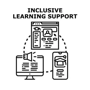 Inclusive learning support on digital education platforms Illustrazione stock