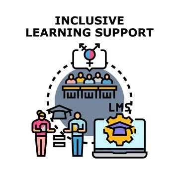 Inclusive learning support vector illustration concept Stock Illustration