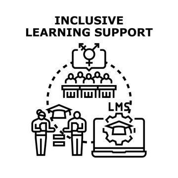 Inclusive learning support vector illustration concept Stock Illustration