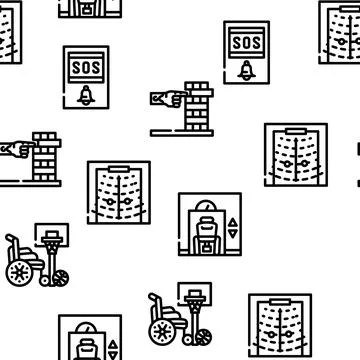 Inclusive Life Tool Vector Seamless Pattern Illustrazione stock