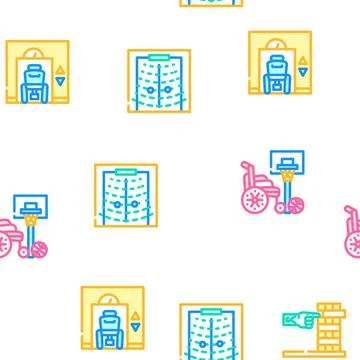 Inclusive Life Tool Vector Seamless Pattern Illustrazione stock