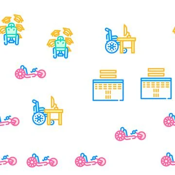 Inclusive Life Tool Vector Seamless Pattern Illustrazione stock