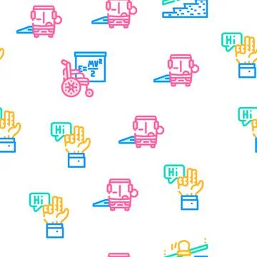 Inclusive Life Tool Vector Seamless Pattern Illustrazione stock