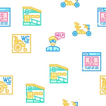 Inclusive Life Tool Vector Seamless Pattern Illustrazione stock