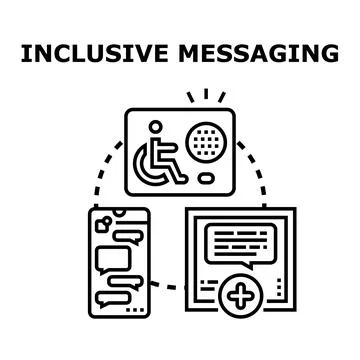 Inclusive messaging connecting people with accessibility features Stock Illustration