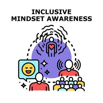 Inclusive mindset awareness developing community understanding Stock Illustration