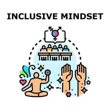 Inclusive mindset developing gender diversity and equality Stock Illustration