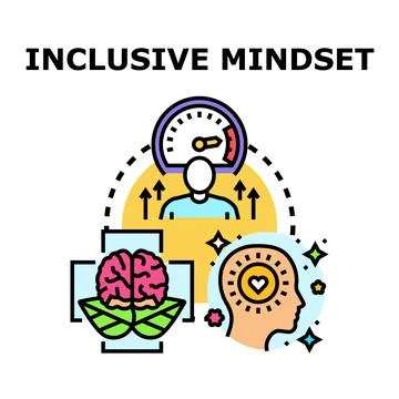 Inclusive mindset development vector illustration for progress Stock Illustration