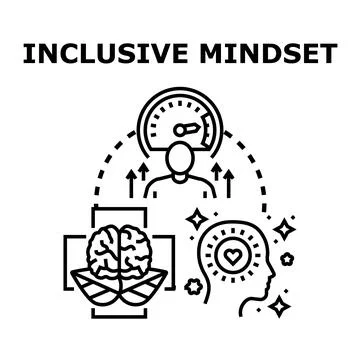 Inclusive mindset development vector illustration for progress Stock Illustration