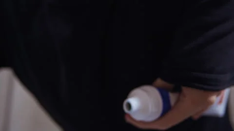 Inclusive Morning Routine - Toothpaste Application with Disability 库存影片 321942299