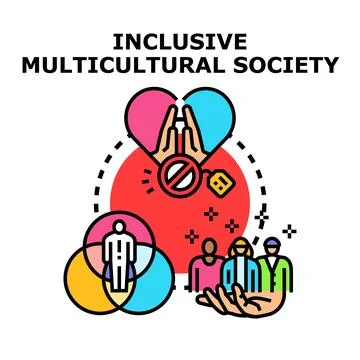 Inclusive multicultural society concept vector illustration Stock Illustration