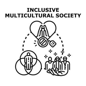 Inclusive multicultural society concept vector illustration Stock Illustration