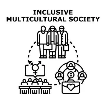 Inclusive multicultural society developing social equality concept 스톡 일러스트