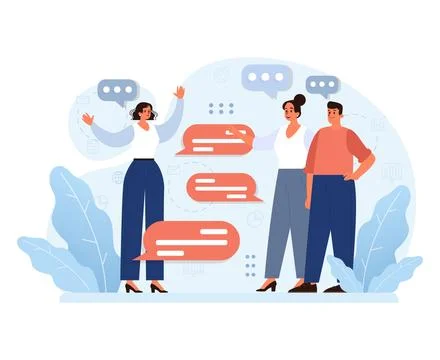 Inclusive office communication. Flat vector illustration Stock Illustration