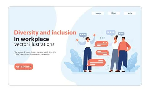 Inclusive office communication. Flat vector illustration 스톡 일러스트