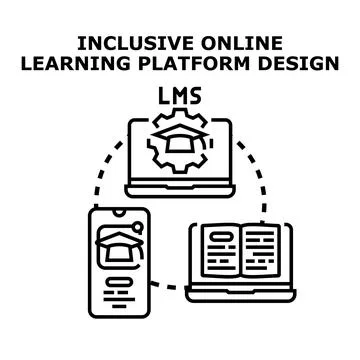 Inclusive online learning platform design concept Stock Illustration
