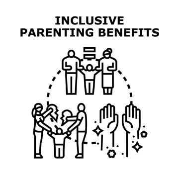 Inclusive parenting benefits child development and family well being Stock Illustration