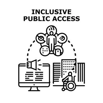 Inclusive public access for all people Stock Illustration