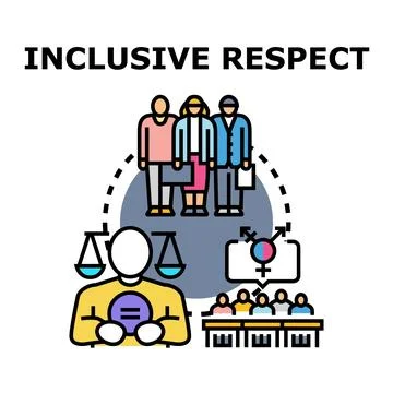 Inclusive respect concept establishing equal rights and diversity Stock Illustration