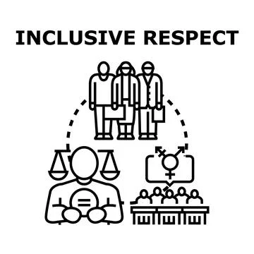 Inclusive respect concept establishing equal rights and diversity Stock Illustration
