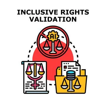Inclusive rights validation balancing digital era regulations Stock Illustration