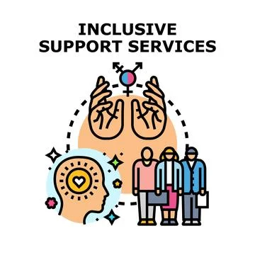 Inclusive support services vector concept illustration Stock Illustration