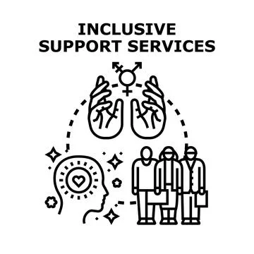 Inclusive support services vector concept illustration Stock Illustration