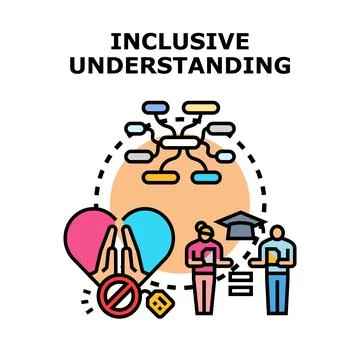 Inclusive understanding developing education and diverse communication Stock Illustration