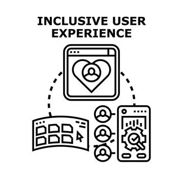 Inclusive user experience concept for digital product access 库存插图