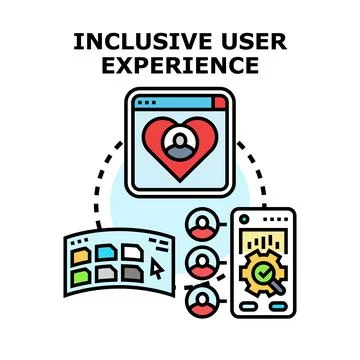 Inclusive user experience concept for digital product access Stock Illustration
