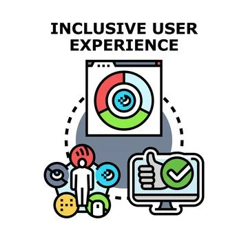 Inclusive user experience concept for digital accessibility design Stock Illustration