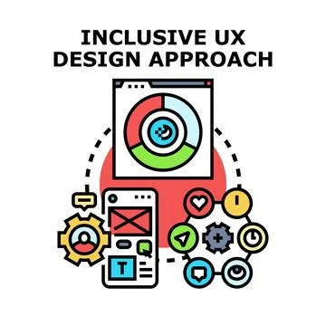 Inclusive user experience design approach concept 스톡 일러스트