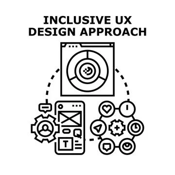 Inclusive user experience design approach concept Stock Illustration