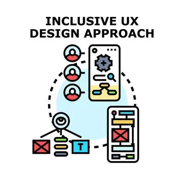 Inclusive user experience design process and approach Stock Illustration