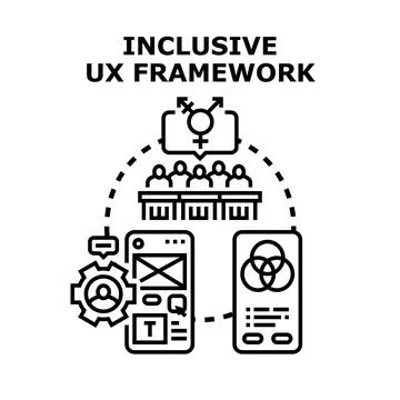 Inclusive user experience framework design and development Stock Illustration