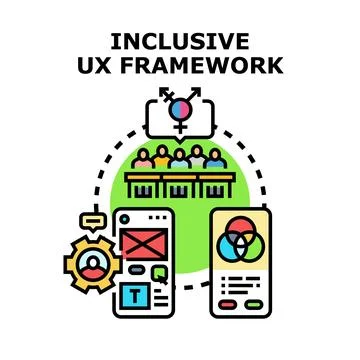 Inclusive user experience framework design and development Stock Illustration
